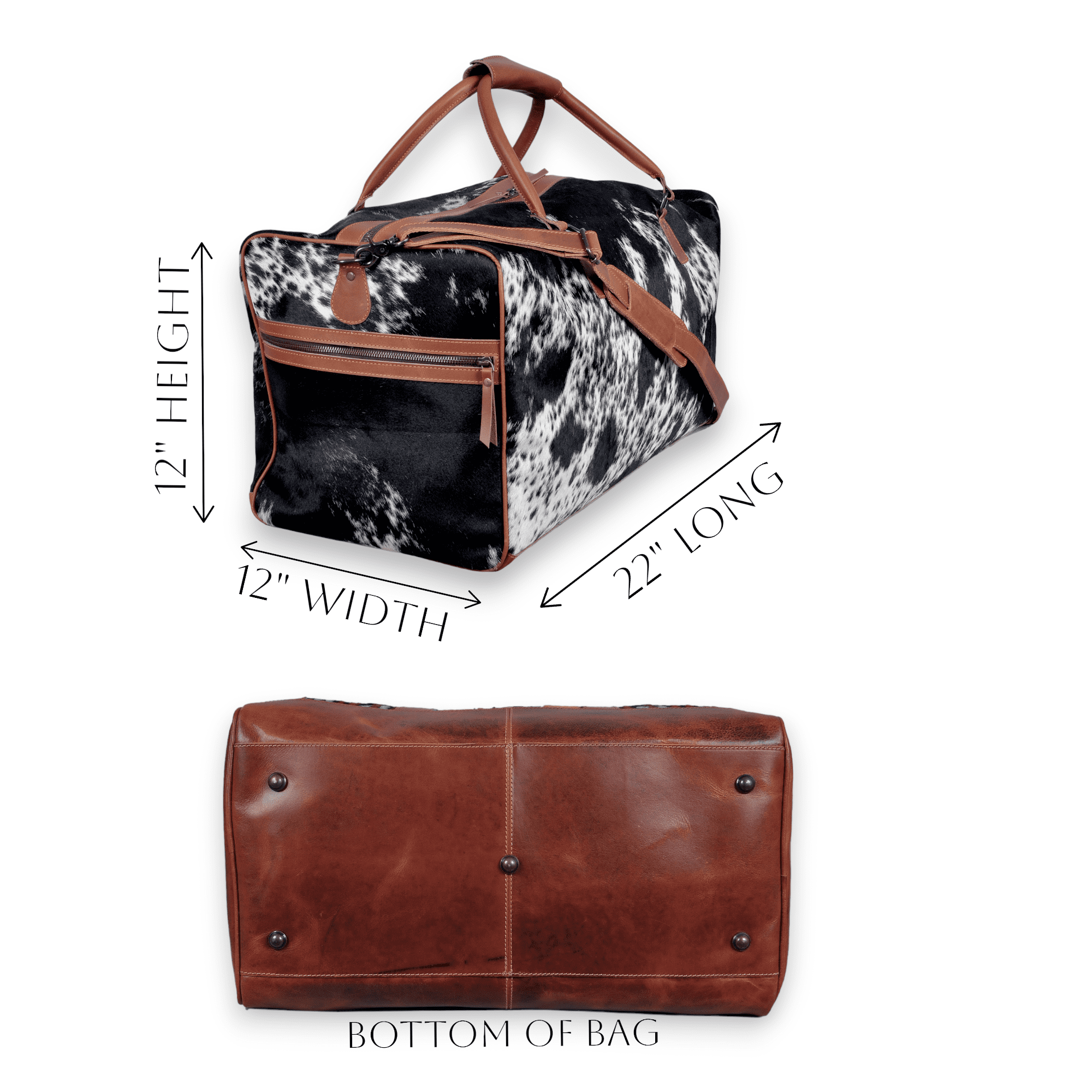 Mega Bundle Deal -The Highlands Large Genuine Cowhide Weekender Duffel Black+ Black Cowhide Tote + Black Envelope Cowhide Wallet - Ranch Junkie Mercantile LLC 