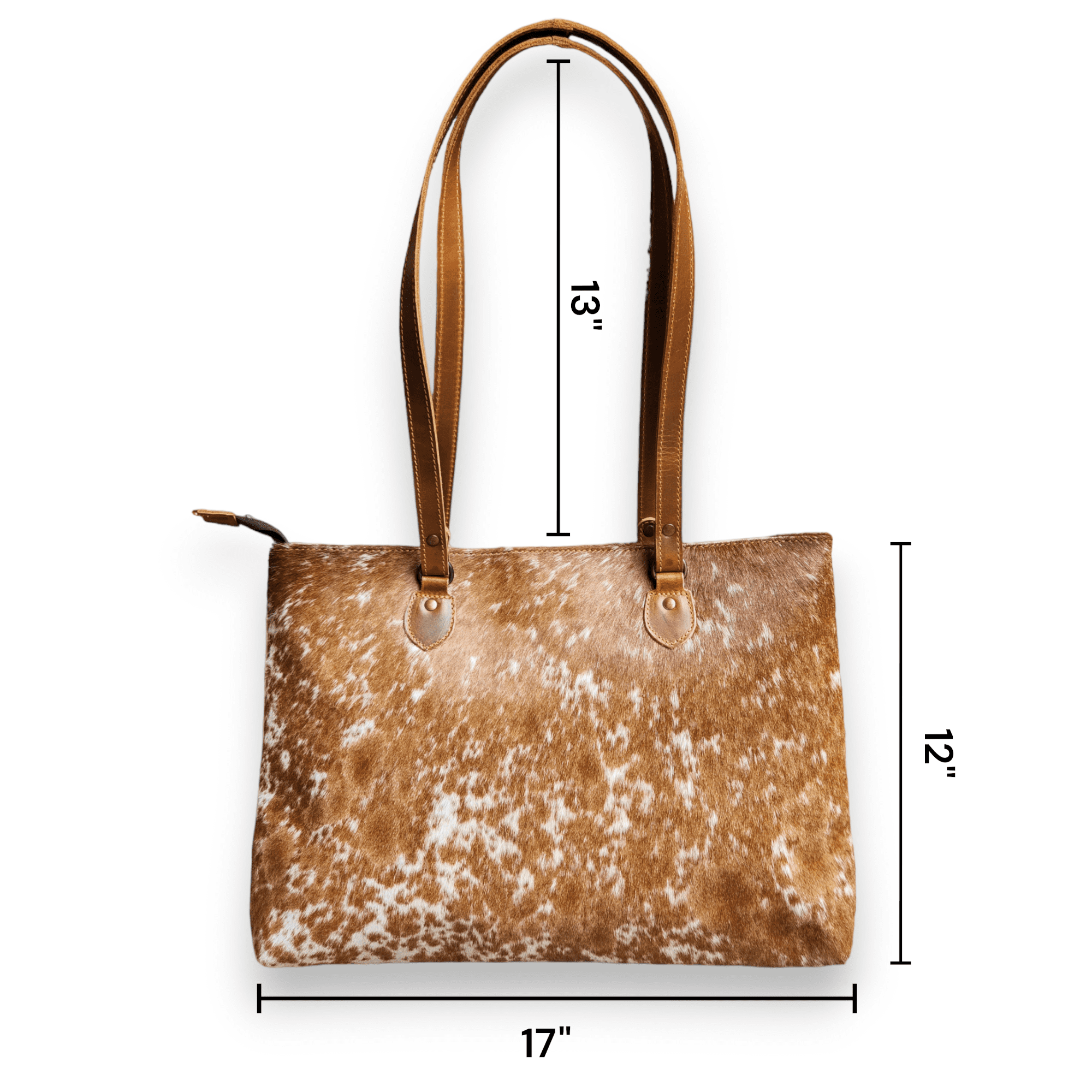 The Highlands Brown Genuine Cowhide Large Tote - Ranch Junkie Mercantile LLC