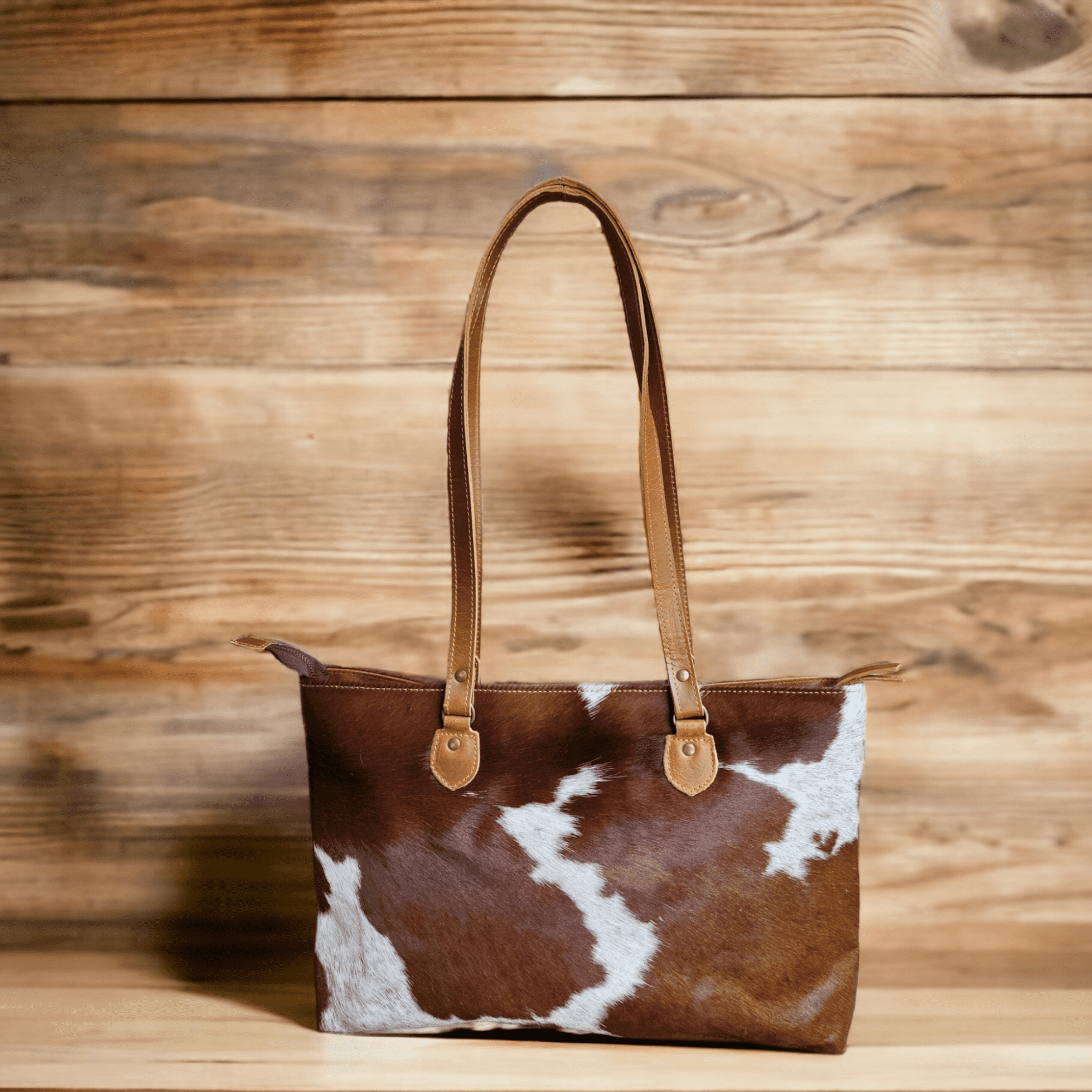 Bundle Deal -The Highlands Cowhide Large Tote Saddle + Envelope Cowhide Large Wallet Saddle - Ranch Junkie Mercantile LLC