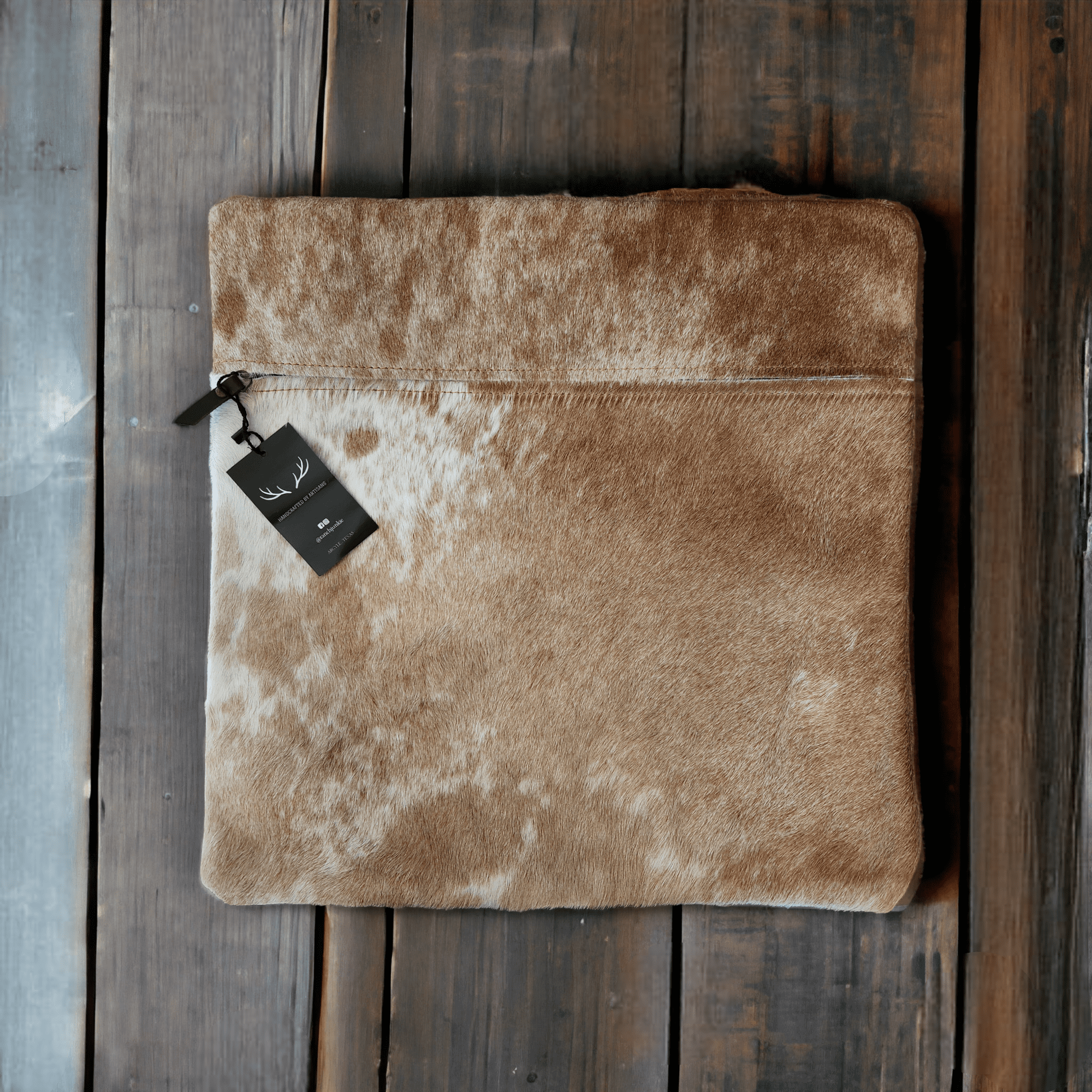 Sample Sale Highlands Genuine Cowhide Caramel Pillow Cover - Ranch Junkie Mercantile LLC