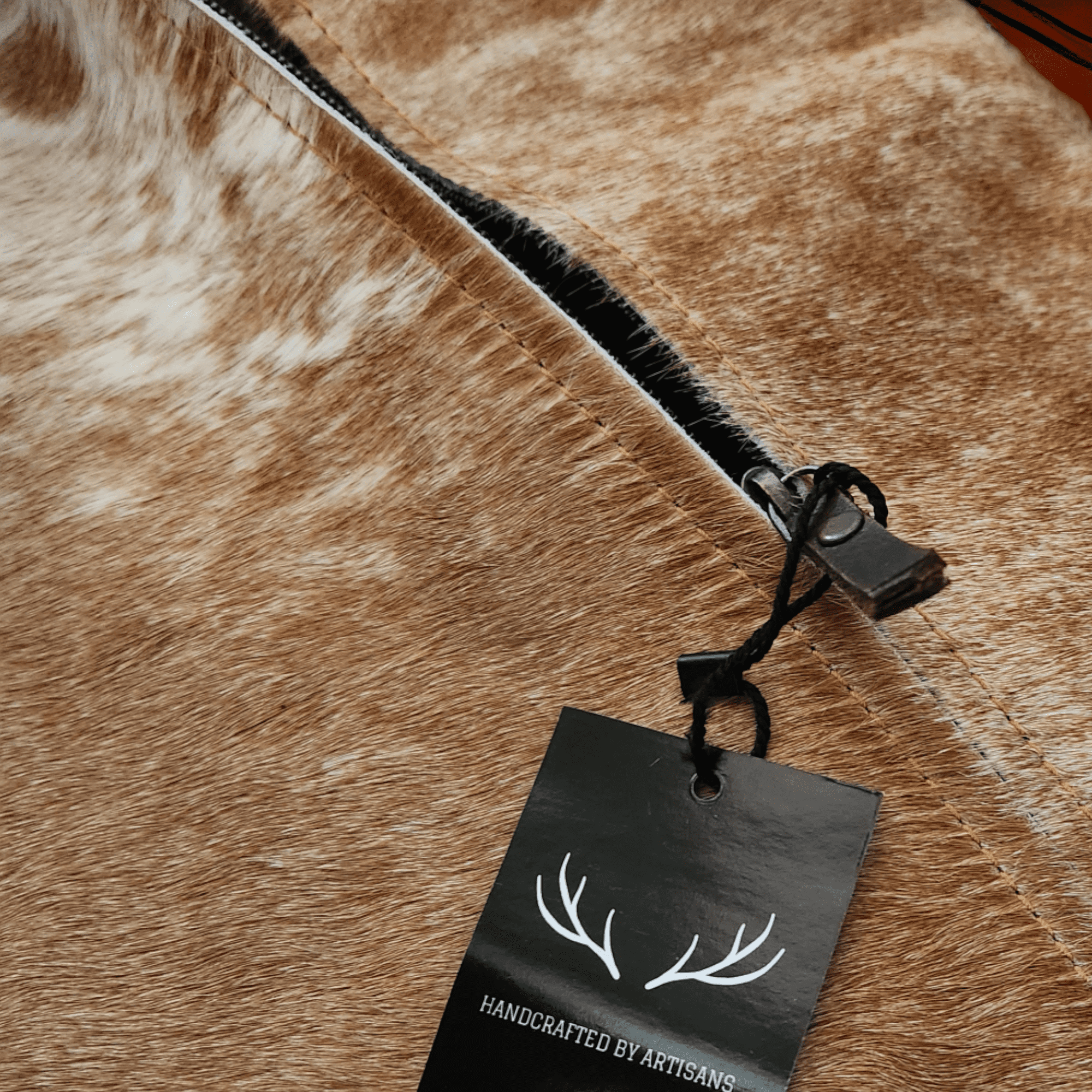 Sample Sale Highlands Genuine Cowhide Caramel Pillow Cover - Ranch Junkie Mercantile LLC