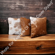 Sample Sale Highlands Genuine Cowhide Caramel Pillow Cover - Ranch Junkie Mercantile LLC
