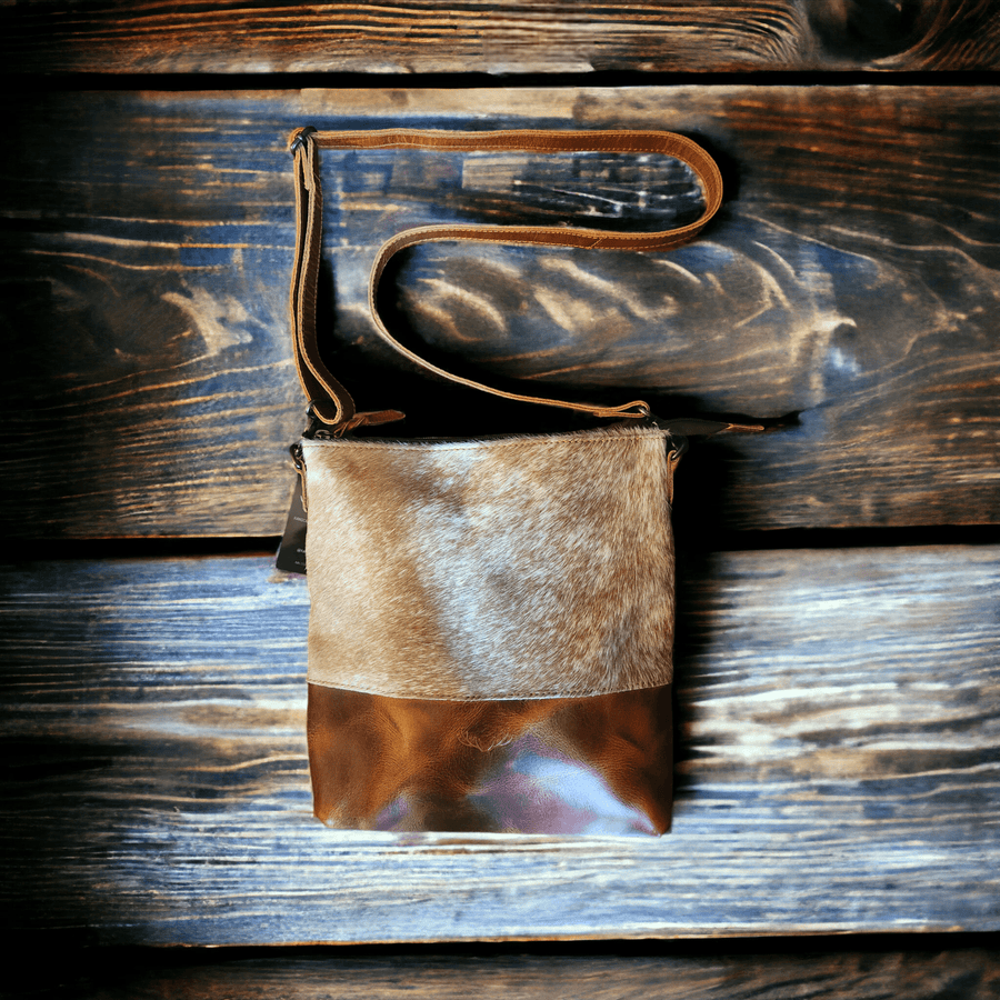 Sample Sale Highlands Genuine Cowhide Large Saddle Crossbody Bag Crossbody Purse #5 - Ranch Junkie Mercantile LLC