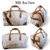 Sample Sale Highlands Saddle Large Genuine Cowhide Weekender Cowhide Duffel #12