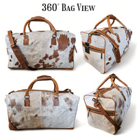 Sample Sale Highlands Saddle Large Genuine Cowhide Weekender Cowhide Duffel #11 - Ranch Junkie Mercantile LLC 