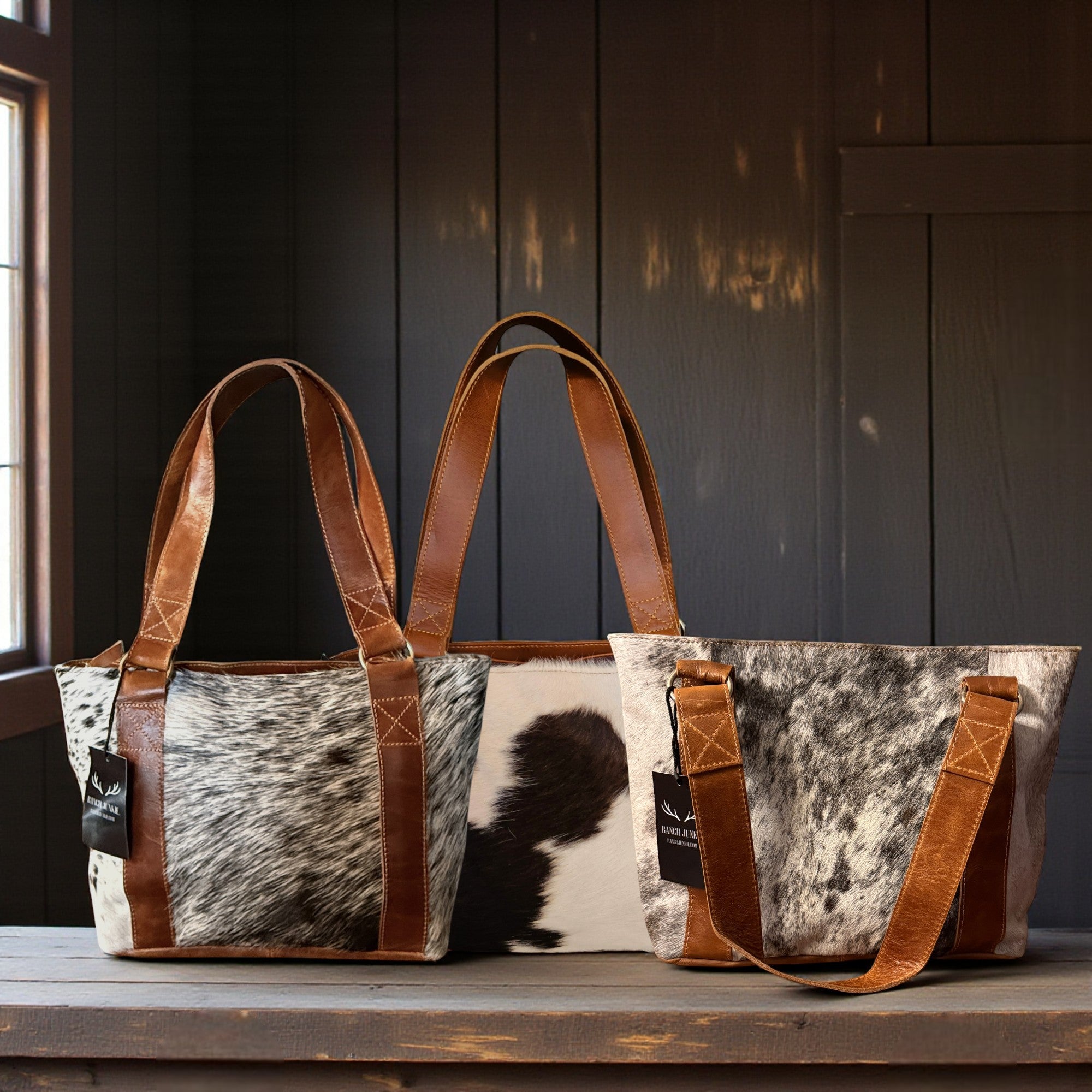 Stunning Western Purse - Genuine Cowhide Tote Handbag