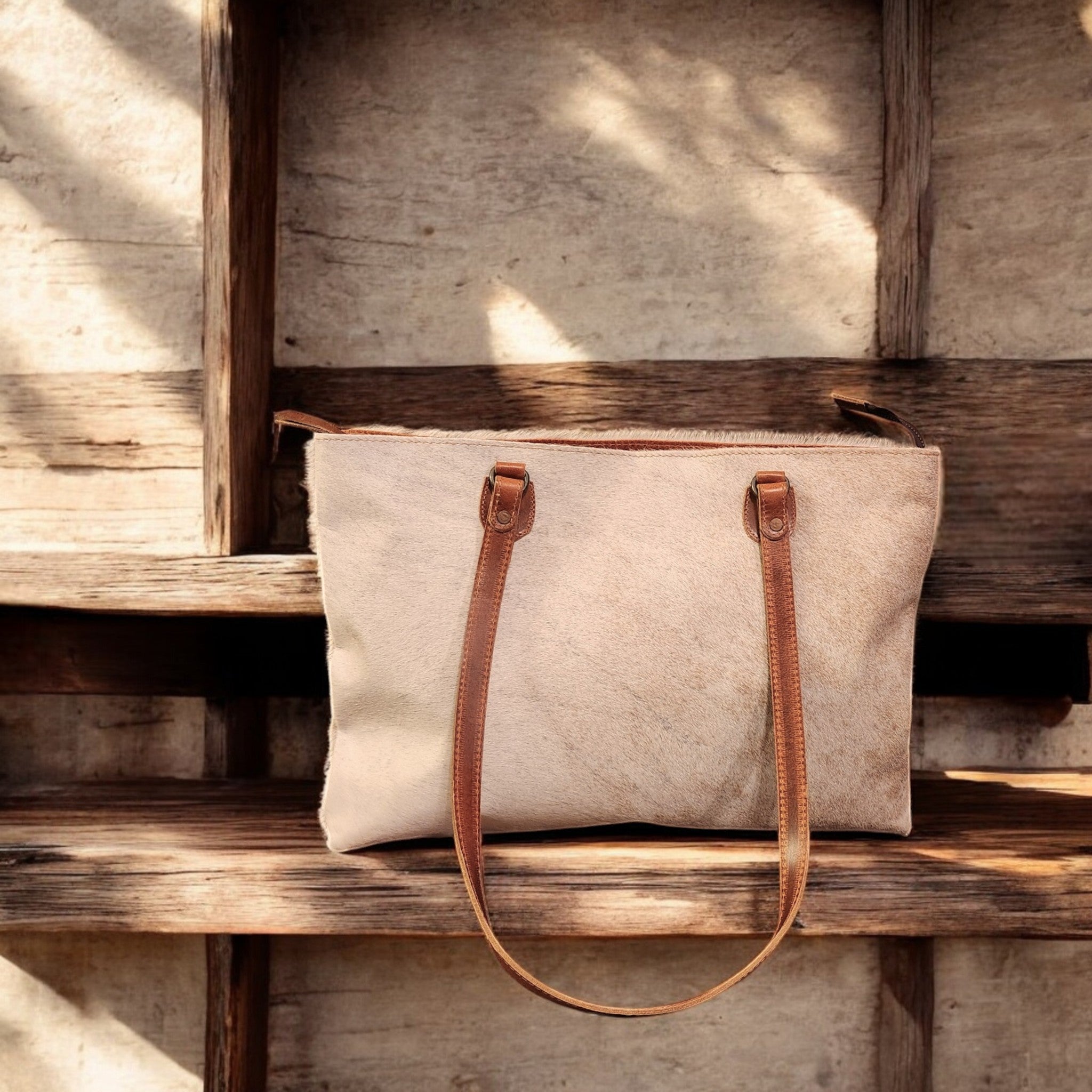 Sample Sale Highlands Genuine Cowhide Large Tote #1 - Ranch Junkie Mercantile LLC 