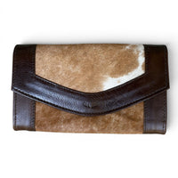 Genuine Cowhide Full Size Large Wallet-Cowhide Highlands Envelope Wallet - Ranch Junkie LLC 