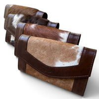 Genuine Cowhide Full Size Large Wallet-Cowhide Highlands Envelope Wallet - Ranch Junkie LLC 