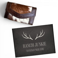 Genuine Cowhide Full Size Large Wallet-Cowhide Highlands Envelope Wallet - Ranch Junkie LLC 