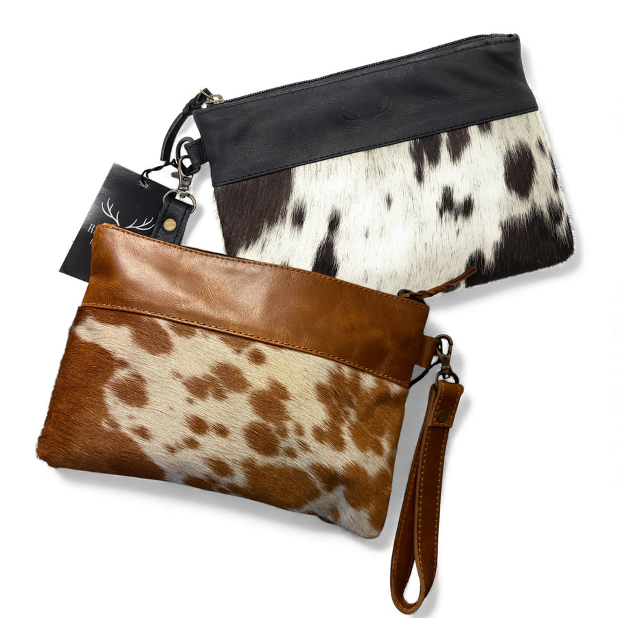 Genuine Cowhide Wristlet Highlands Clutch Bag