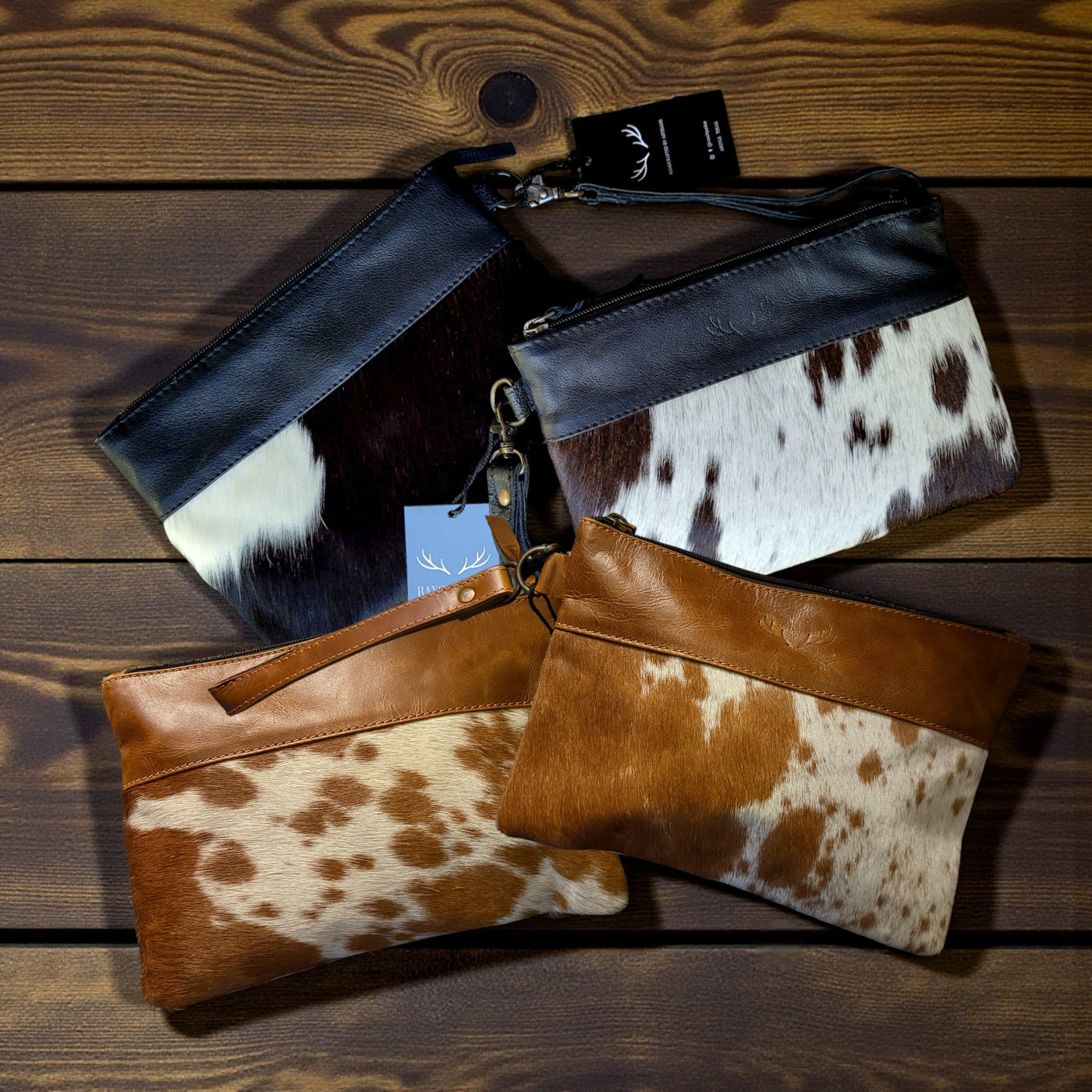 Genuine Cowhide Wristlet Highlands Clutch Bag - Ranch Junkie Mercantile LLC 