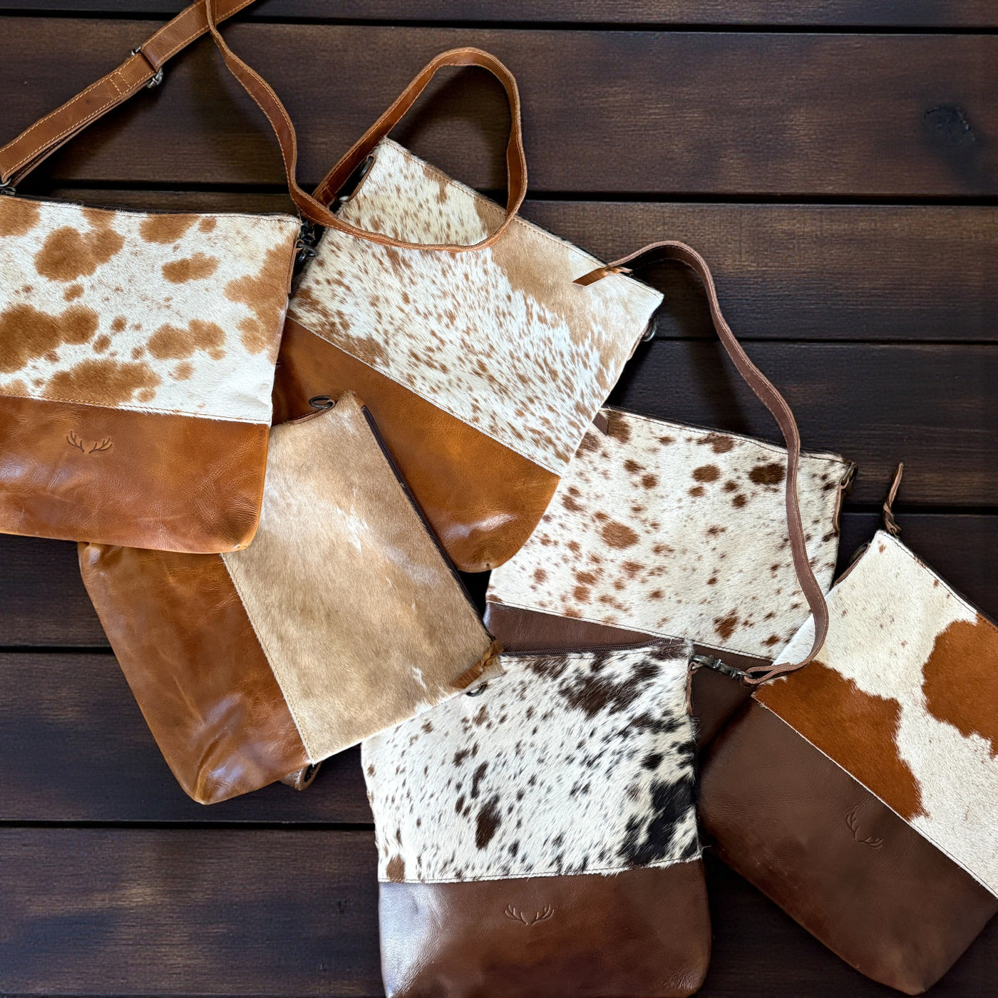 Genuine Cowhide Large Crossbody Bag Brown Leather Highlands Crossbody Purse - Ranch Junkie Mercantile LLC 