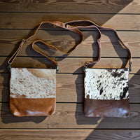 Genuine Cowhide Large Crossbody Bag Brown Leather Highlands Crossbody Purse - Ranch Junkie Mercantile LLC 