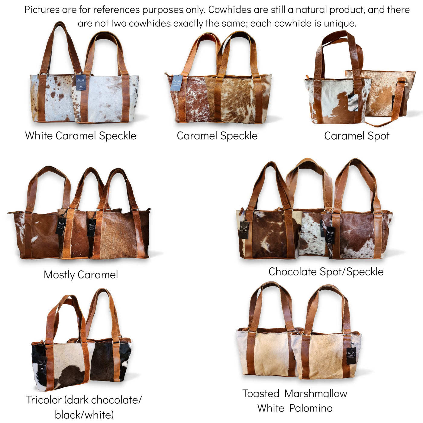 Genuine Cowhide Tote Handbag Highlands Brown Purse - Ranch Junkie Mercantile LLC 