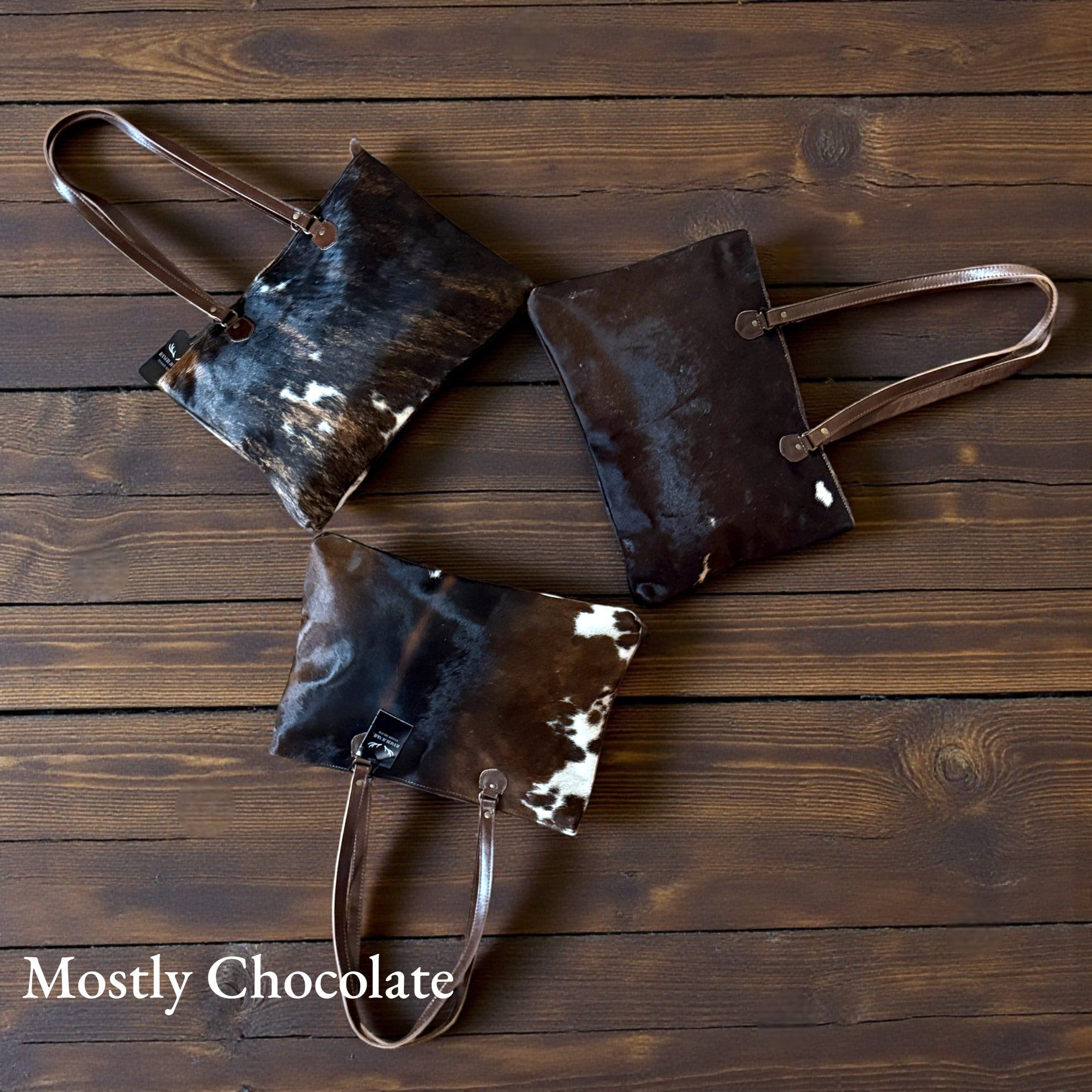 Genuine Cowhide Large Tote Highlands Cowhide Tote Bag Vintage Dark Brown - Ranch Junkie Mercantile LLC 