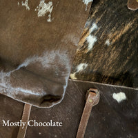 Genuine Cowhide Large Tote Highlands Cowhide Tote Bag Vintage Dark Brown - Ranch Junkie Mercantile LLC 