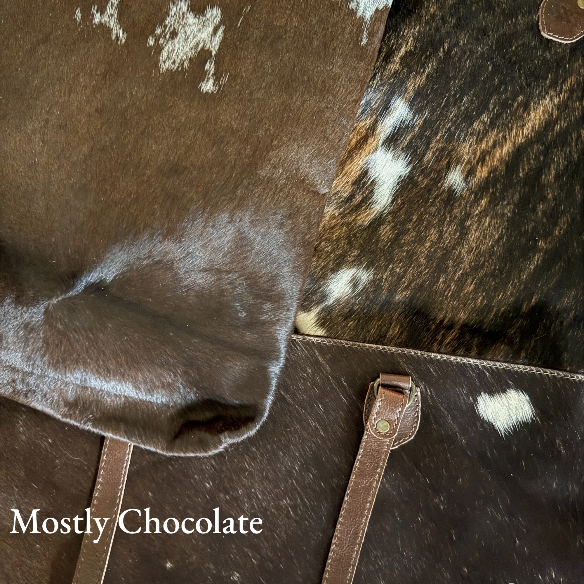 Genuine Cowhide Large Tote Highlands Cowhide Tote Bag Vintage Dark Brown - Ranch Junkie Mercantile LLC 