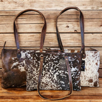 Genuine Cowhide Large Tote Highlands Cowhide Tote Bag Vintage Dark Brown - Ranch Junkie Mercantile LLC 