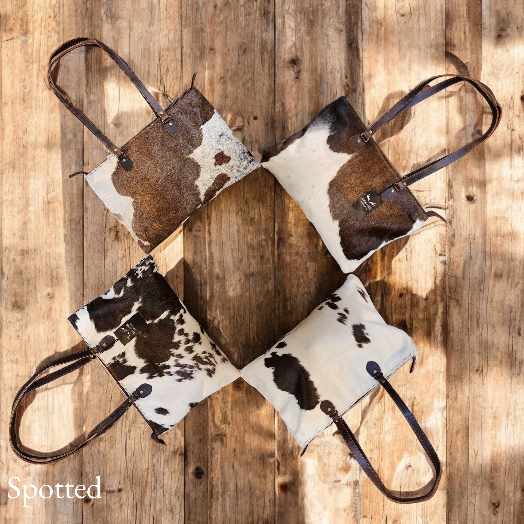 Genuine Cowhide Large Tote Highlands Cowhide Tote Bag Vintage Dark Brown - Ranch Junkie Mercantile LLC 