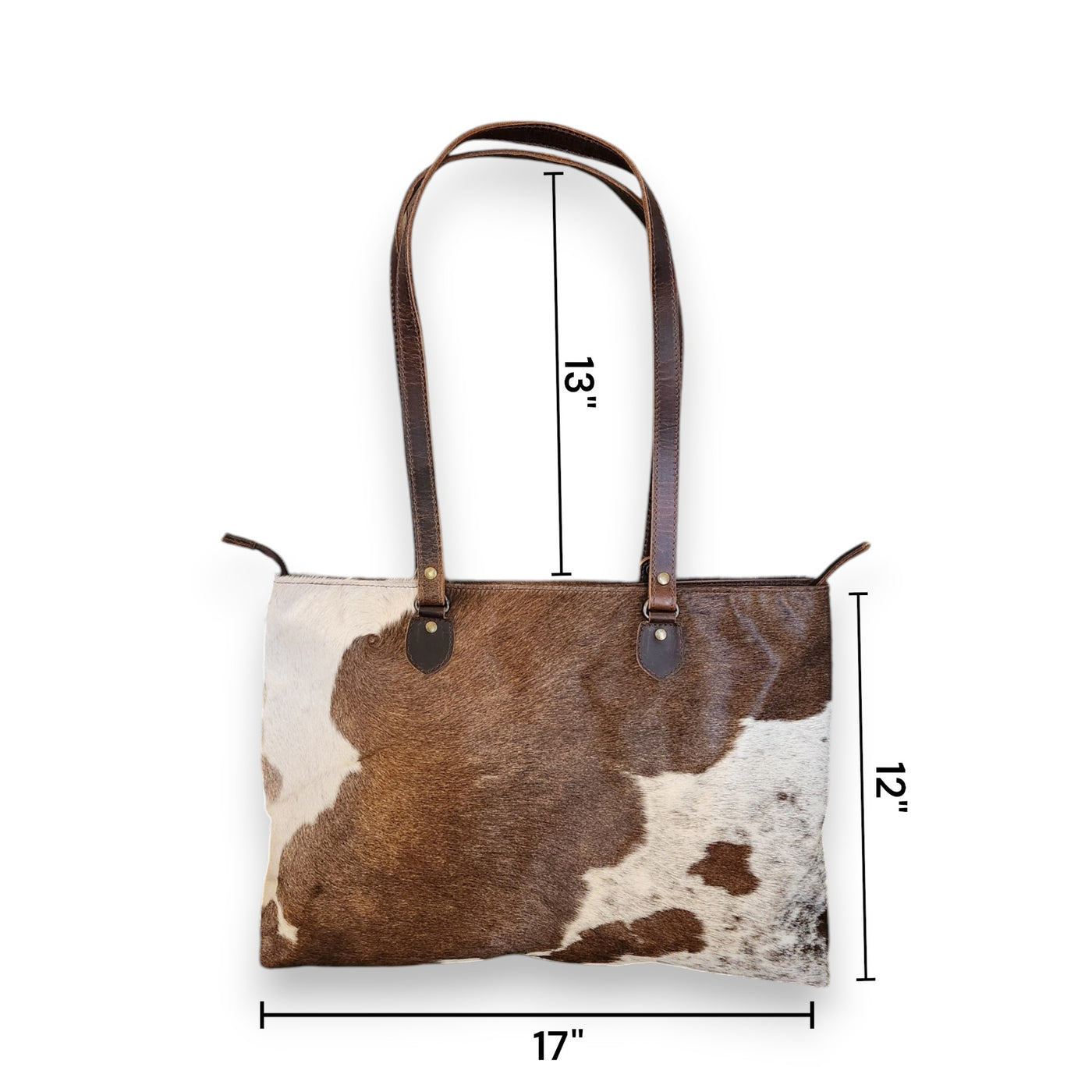 Genuine Cowhide Large Tote Highlands Cowhide Tote Bag Vintage Dark Brown - Ranch Junkie Mercantile LLC 