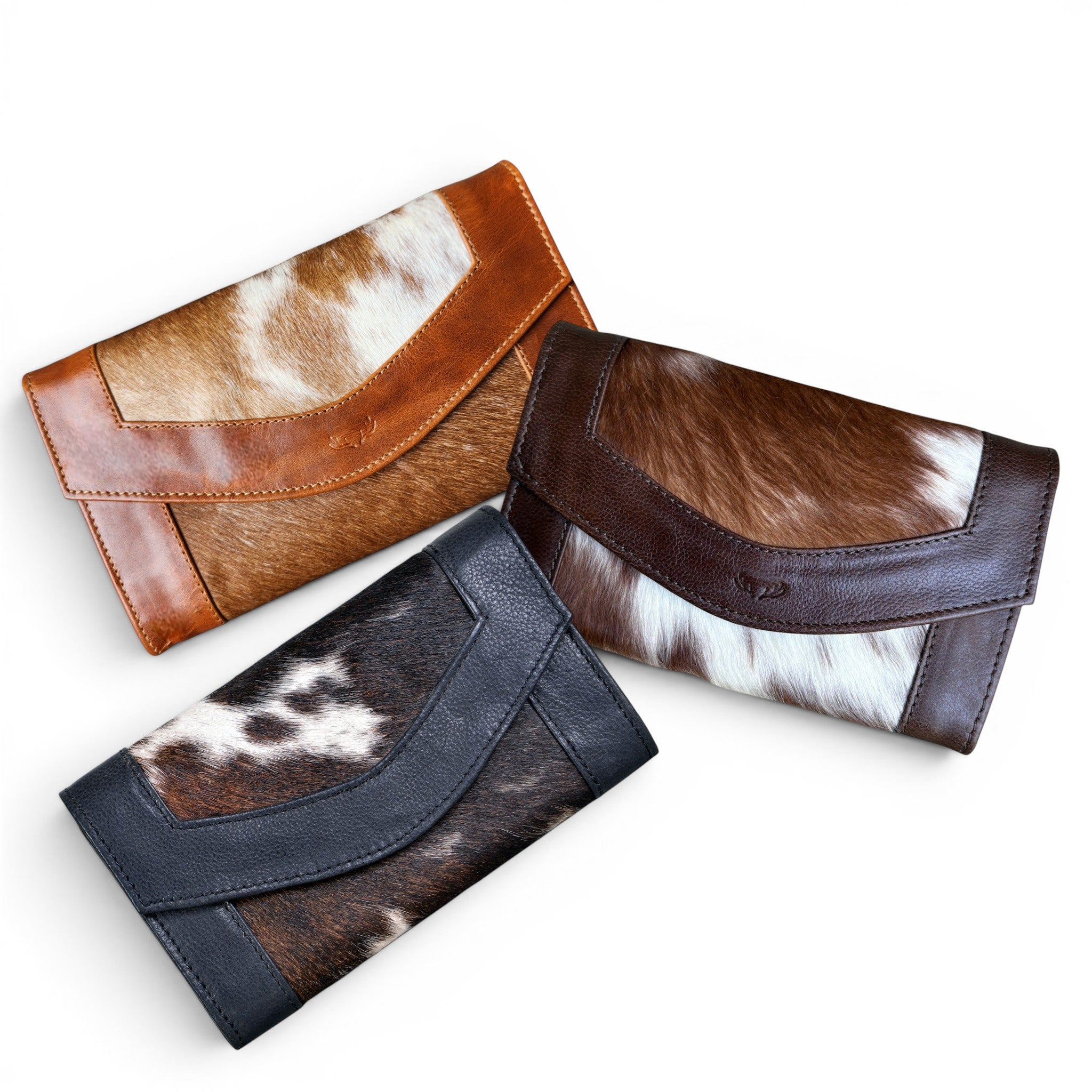 Genuine Cowhide Full Size Large Wallet-Cowhide Highlands Envelope Wallet - Ranch Junkie LLC 
