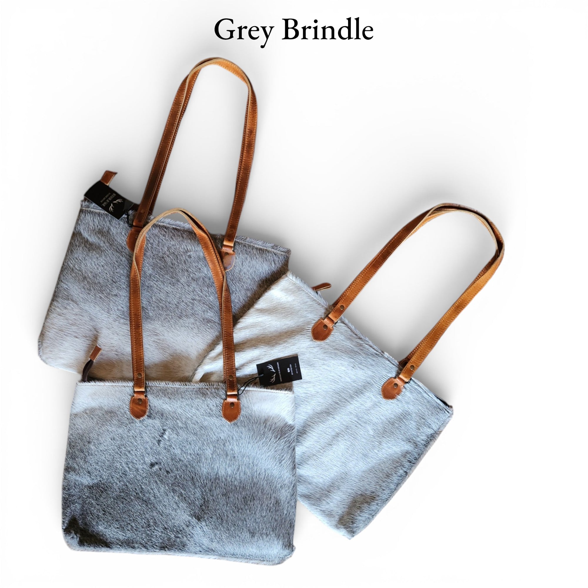 Western Cowhide Large Tote Bag - Highlands Black Genuine Cowhide