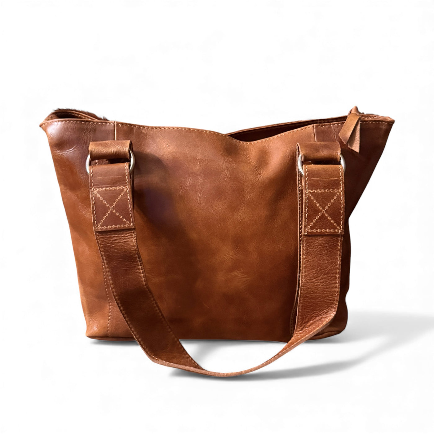 Genuine Cowhide Tote Handbag Black Cowhide Highlands Purse - Ranch Junkie Mercantile LLC 