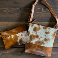 Bundle Deal- Highlands Saddle Cowhide Crossbody Bag + Wristlet - Ranch Junkie Mercantile LLC 