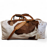 Genuine Cowhide Duffel Bag The Highlands Saddle Large Cowhide Duffel - Ranch Junkie Mercantile LLC 