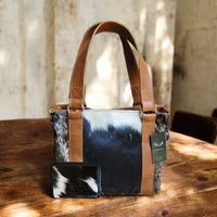 Bundle Deal Highlands Black Cowhide Tote Purse + Credit Card Wallet - Ranch Junkie Mercantile LLC 