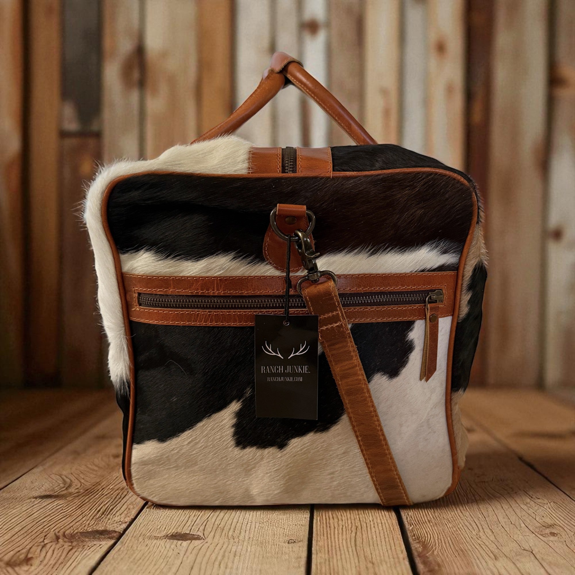 Sample Sale Highlands Large Genuine Cowhide Weekender Cowhide Duffel #4 - Ranch Junkie Mercantile LLC 