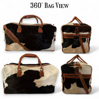 Sample Sale Highlands Large Genuine Cowhide Weekender Cowhide Duffel #4 - Ranch Junkie Mercantile LLC 