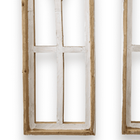 Rustic White Set of 3 Farmhouse Wooden Cathedral Window Arches- The Farmhouse Cathedral Collection Rustic White + Wreaths - Ranch Junkie Mercantile LLC 