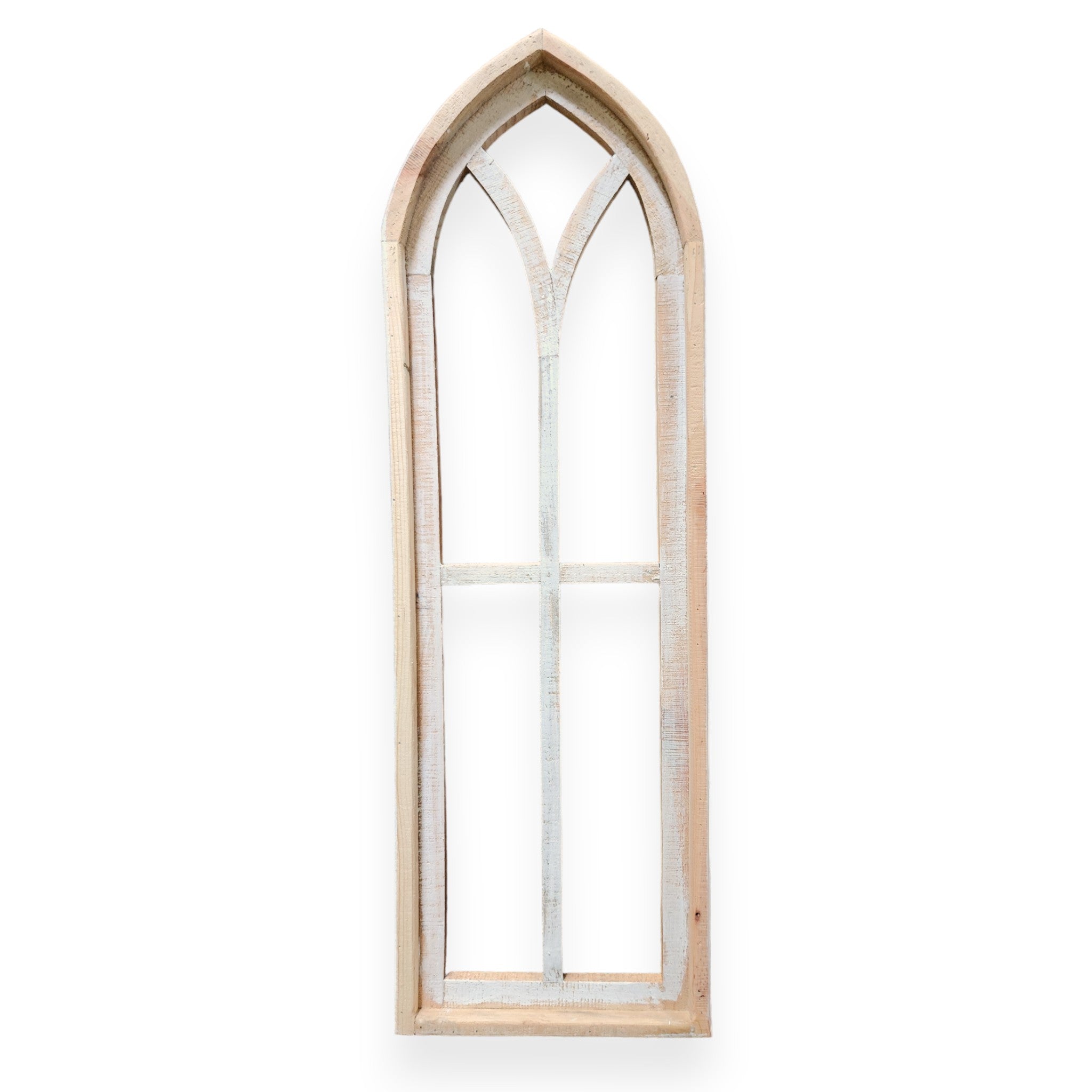 The Ivory Point Farmhouse Wooden Wall Window Arch Single -3 Sizes Cathedral - Ranch Junkie Mercantile LLC 