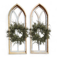 Ivory Point Farmhouse Wooden Wall Window Arches Set of 2 -3 Sizes - Rustic Cathedral Wood Windows - Ranch Junkie Mercantile LLC 