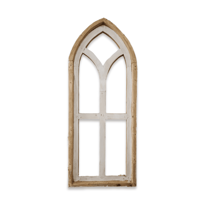 The Ivory Point Farmhouse Wooden Wall Window Arch Single -3 Sizes The Ivory Point Cathedral wall windowsRanch Junkie