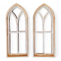Ivory Point Farmhouse Wooden Wall Window Arches Set of 2 -3 Sizes - Rustic Cathedral Wood Windows - Ranch Junkie Mercantile LLC 