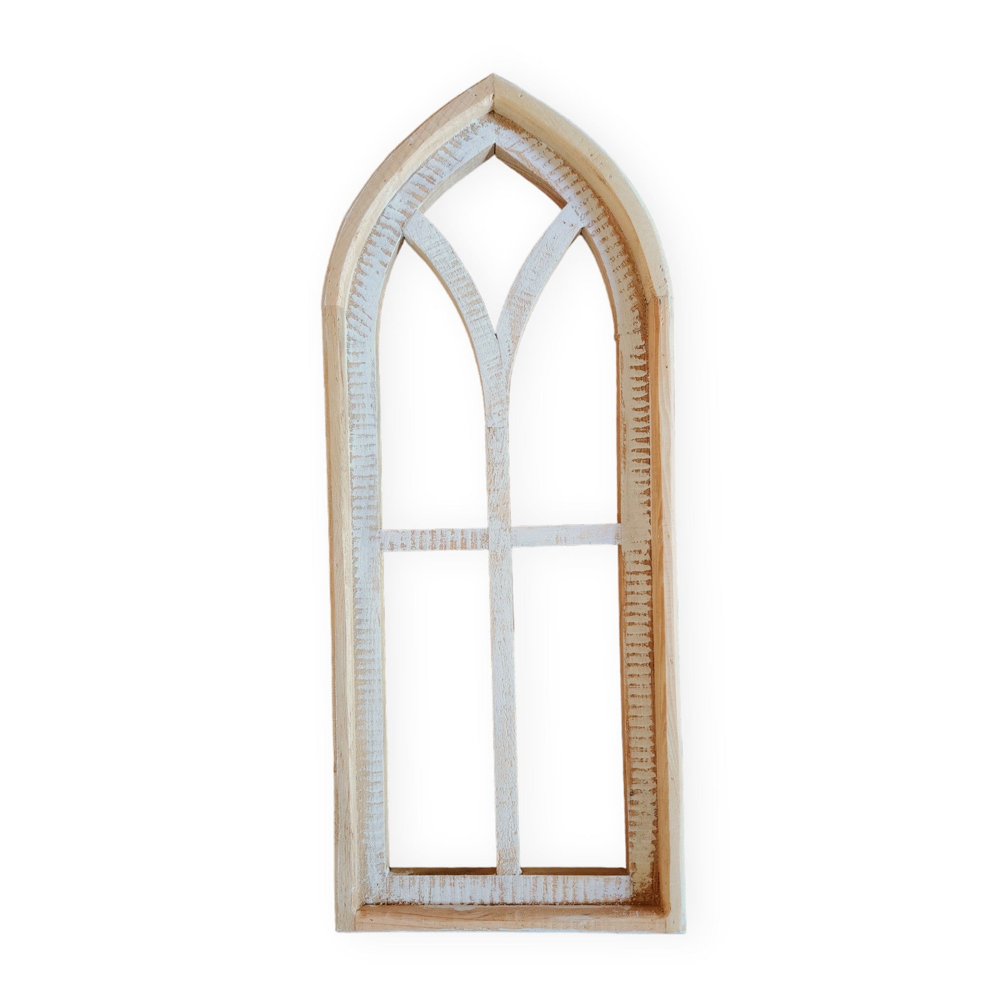 The Ivory Point Farmhouse Wooden Wall Window Arch Single -3 Sizes Cathedral - Ranch Junkie Mercantile LLC 