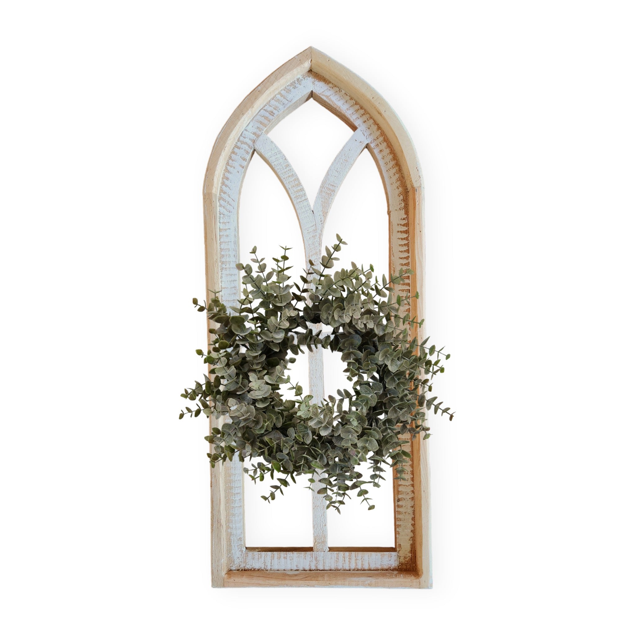 The Ivory Point Farmhouse Wooden Wall Window Arch Single -3 Sizes Cathedral - Ranch Junkie Mercantile LLC 