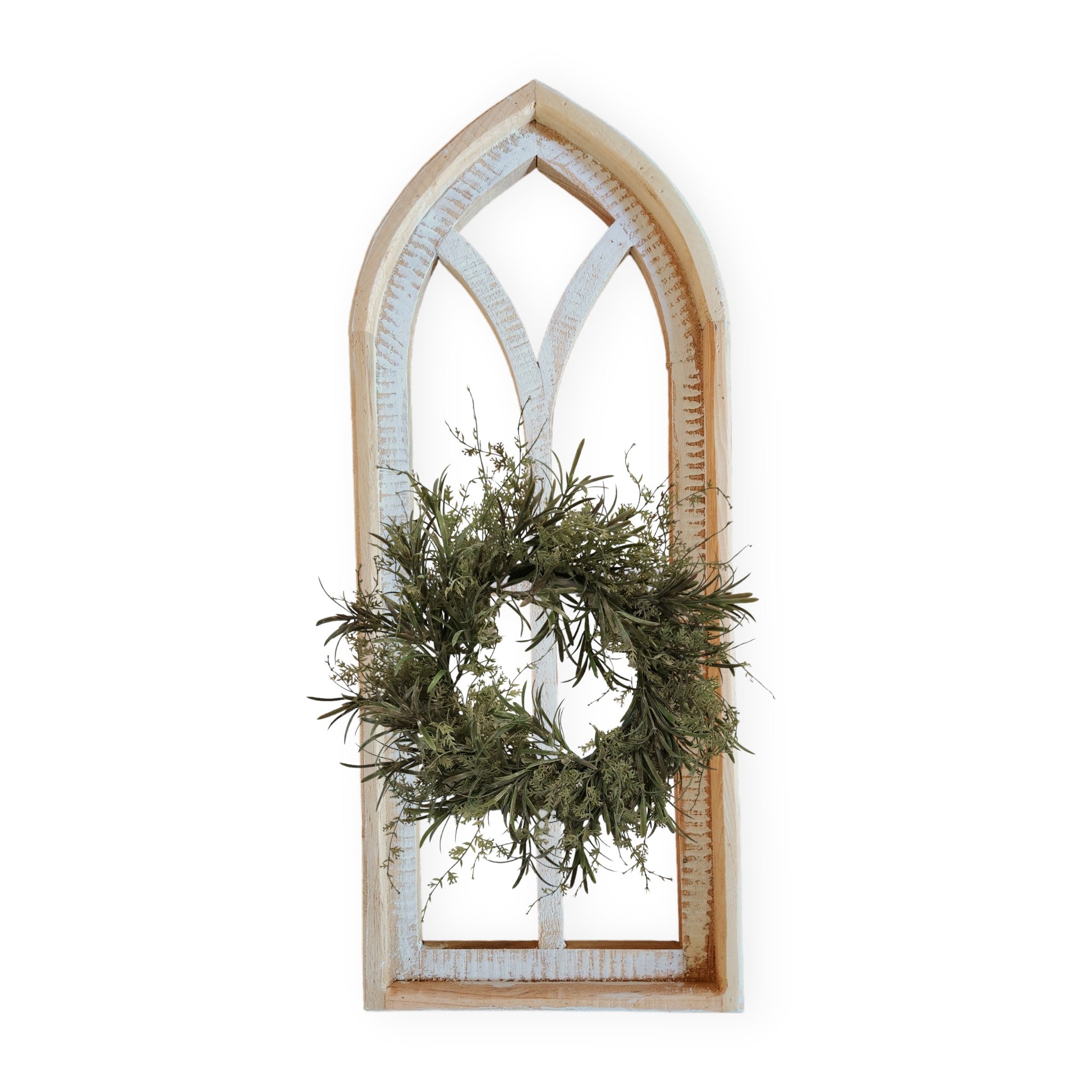 The Ivory Point Farmhouse Wooden Wall Window Arch Single -3 Sizes Cathedral - Ranch Junkie Mercantile LLC 