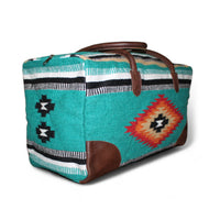 Aztec Large Weekender Southwestern Duffel Bag Kelsey Saddle Blanket Bag 100% Leather Handles