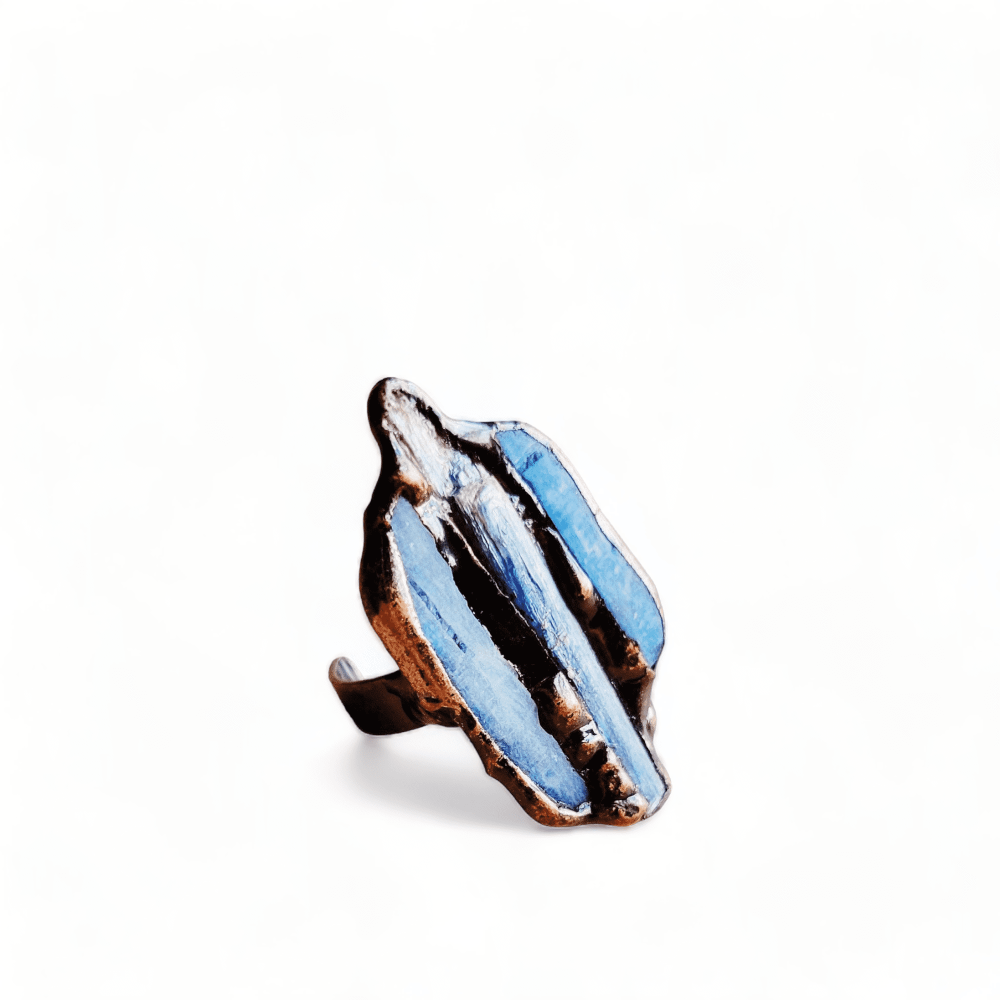 Natural Kyanite Antique Copper Ring - Ranch Junkie Mercantile LLC