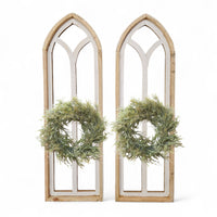 Ivory Point Farmhouse Wooden Wall Window Arches Set of 2 -3 Sizes - Rustic Cathedral Wood Windows - Ranch Junkie Mercantile LLC 
