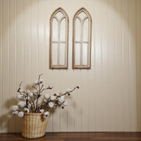 Ivory Point Farmhouse Wooden Wall Window Arches Set of 2 -3 Sizes - Rustic Cathedral Wood Windows - Ranch Junkie Mercantile LLC 