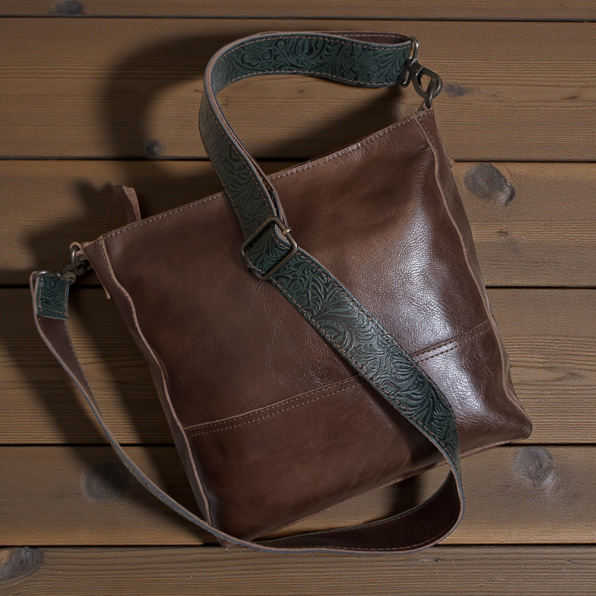 Lily Adjustable Embossed Leather Western Bag Strap (34" to 60")