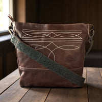 Lily Adjustable Embossed Leather Western Bag Strap (34" to 60")