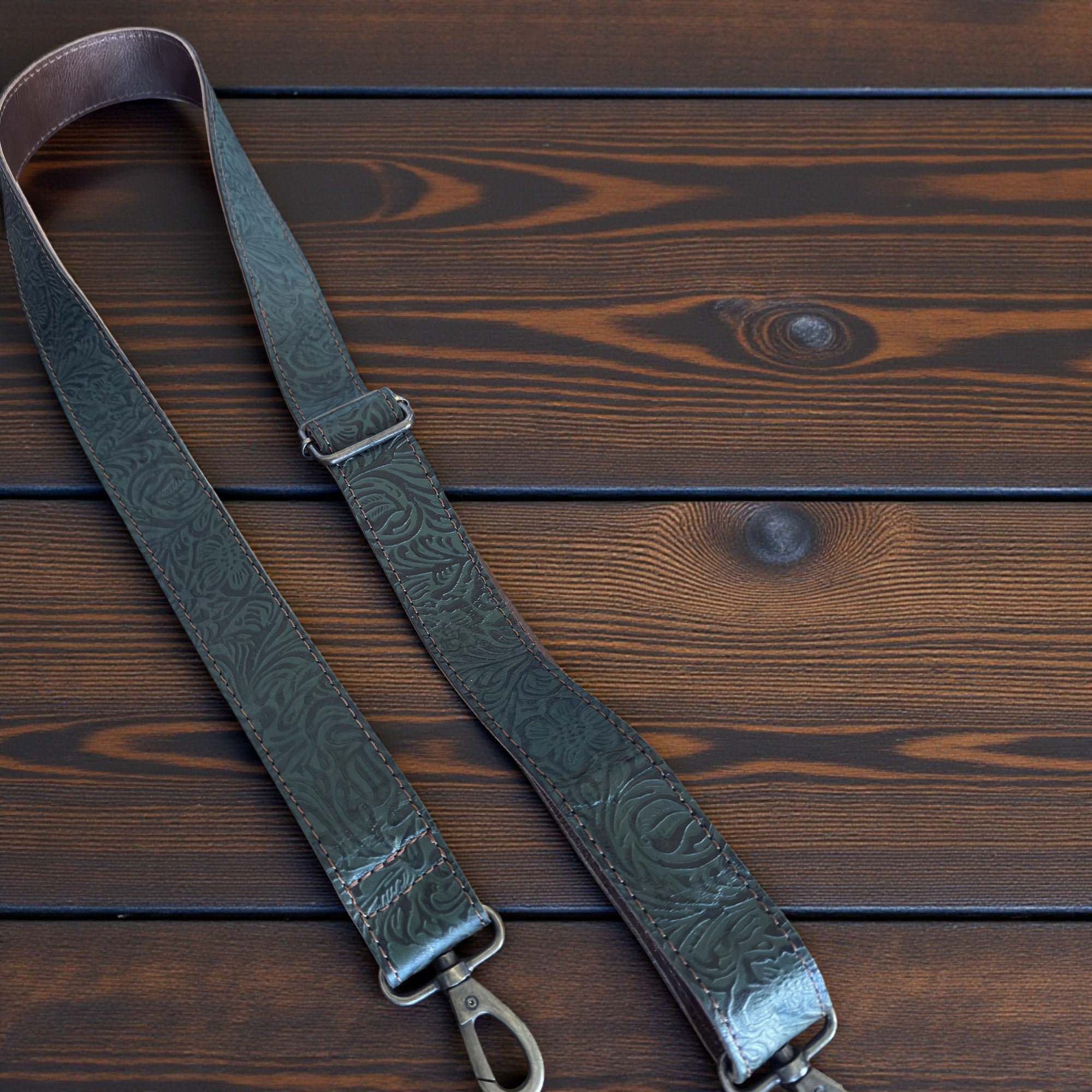 Lily Adjustable Embossed Leather Western Bag Strap (34" to 60")