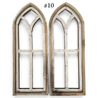 Sample Sale Medium Ivory Point Cathedral Wood Window Arches | Farmhouse Wall Décor Sets 1-10 - Ranch Junkie LLC