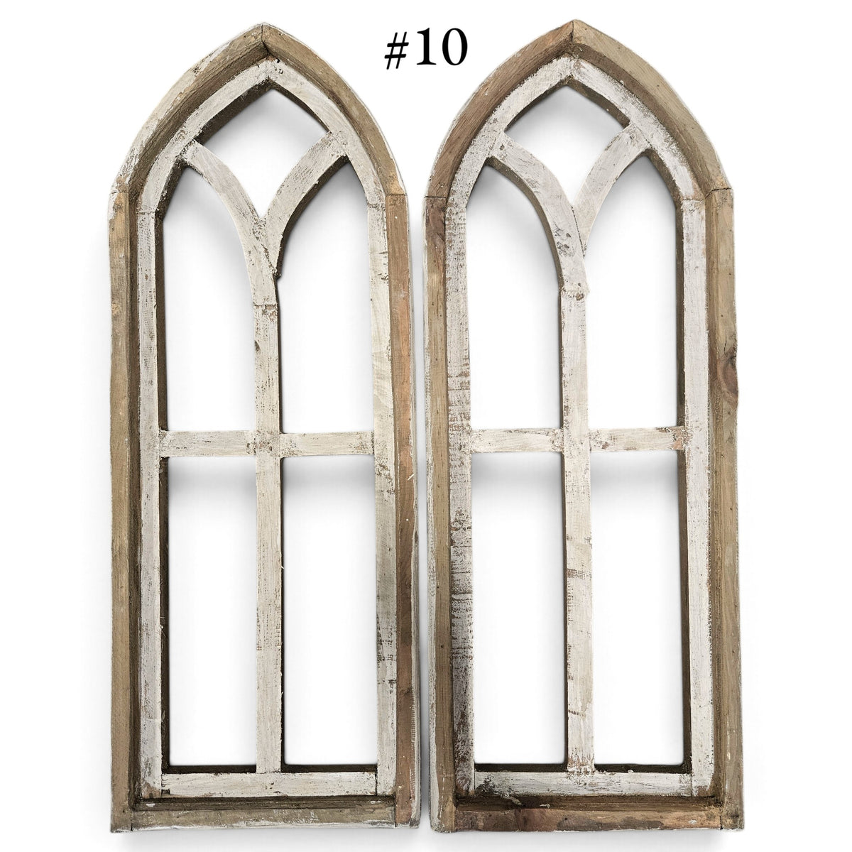 Sample Sale Medium Ivory Point Cathedral Wood Window Arches | Farmhouse Wall Décor Sets 1-10 - Ranch Junkie LLC